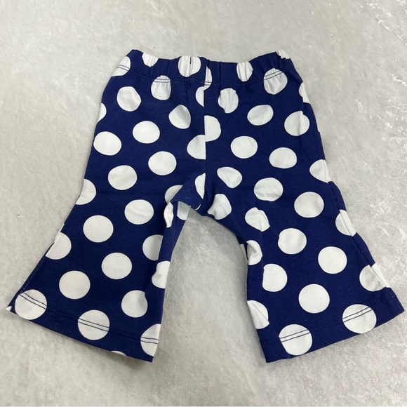 Mud Pie 6-9 mnths navy blue white polka dot bottoms - Picture 2 of 6
